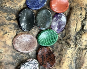 Handcrafted Crystal Worry Stone for Stress Relief, Healing, and Inner Peace – Natural Gemstone, Calming Touch