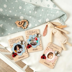 Foto personalizada de Little Love Bug – Marco de fotos personalizado para el refrigerador, regalo del Día de la Madre para mamá o abuela de parte de los niños.
