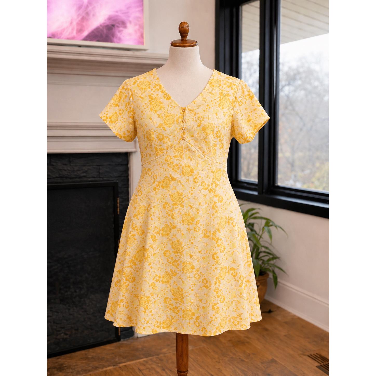 Yellow Empire Dress - Etsy Yellow Empire Dress - Etsy