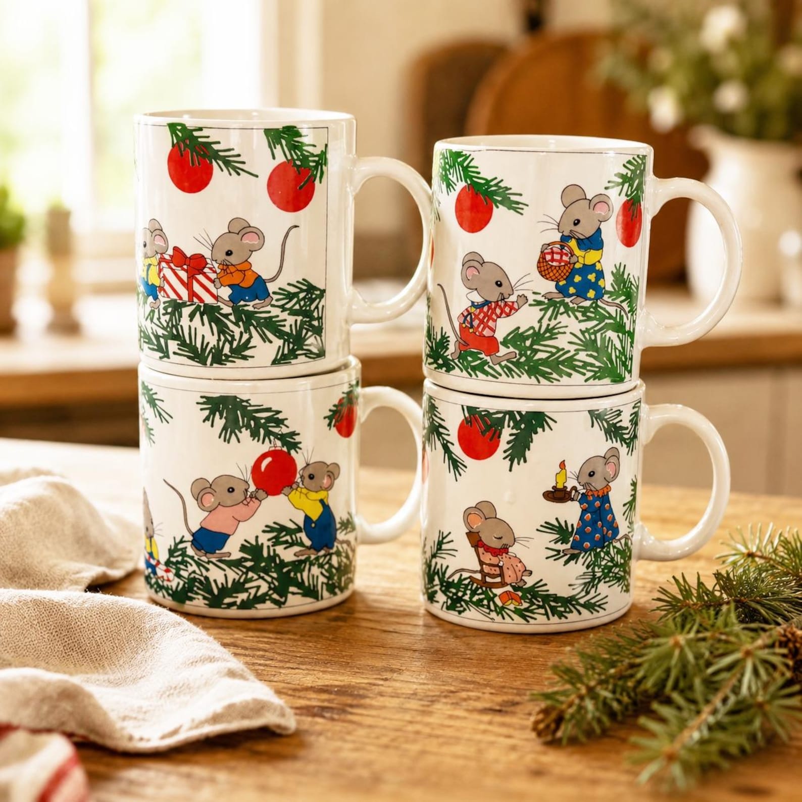 Christmas Mice Coffee Mugs