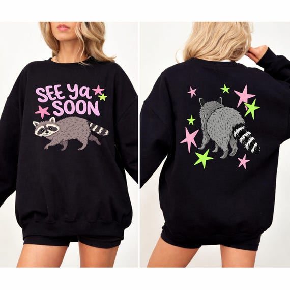 See Ya Soon PNG, Funny Raccoon PNG, Cute Animal Shirt Design, Raccoon Lover Gift, Trendy Aesthetic PNG, Sublimation File