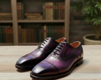 Two Tone Oxford Shoes – Handmade Leather Dress Shoes for Men