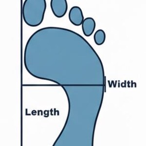 Men’s shoe size chart showing foot length measurement guide for custom handmade leather monkstrap shoes