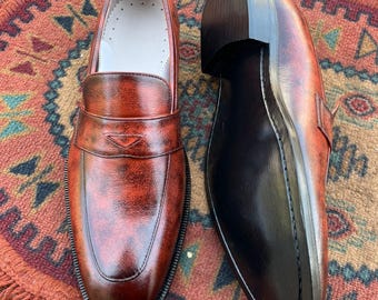 Handmade Penny Loafers – Classic Leather Slip-On Shoes for Men