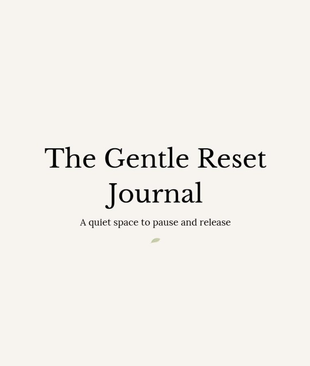 Gentle Reset Journal | Self Care Printable | Mental Health ...