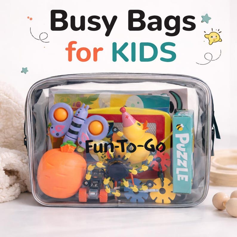 Busy Bag for Kids | Screen-free Activity Kit | Toddler Travel Quiet ...