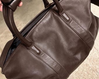 Luxury Dark Brown Genuine Leather Duffle Bag - Handmade Overnight Travel Bag, Large Weekend Carry-on, Vintage Style Unisex Holdall