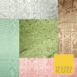 5 COLOURS Aztec Tribal Ornate Striped Velvet Burnout Brasso Devore Dress Fabric