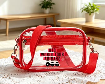 Benutzerdefinierte BTS ARIRANG World Tour klare Umhängetasche, Kpop transparente Konzerttasche, vom Stadion zugelassene klare Geldbörse, K-Pop Konzertgeschenke