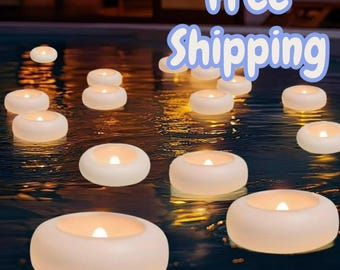 Flameless Floating LED Candles Battery Operated Tealights Romantic Pool & Bath Decor Wedding Centerpiece Lights