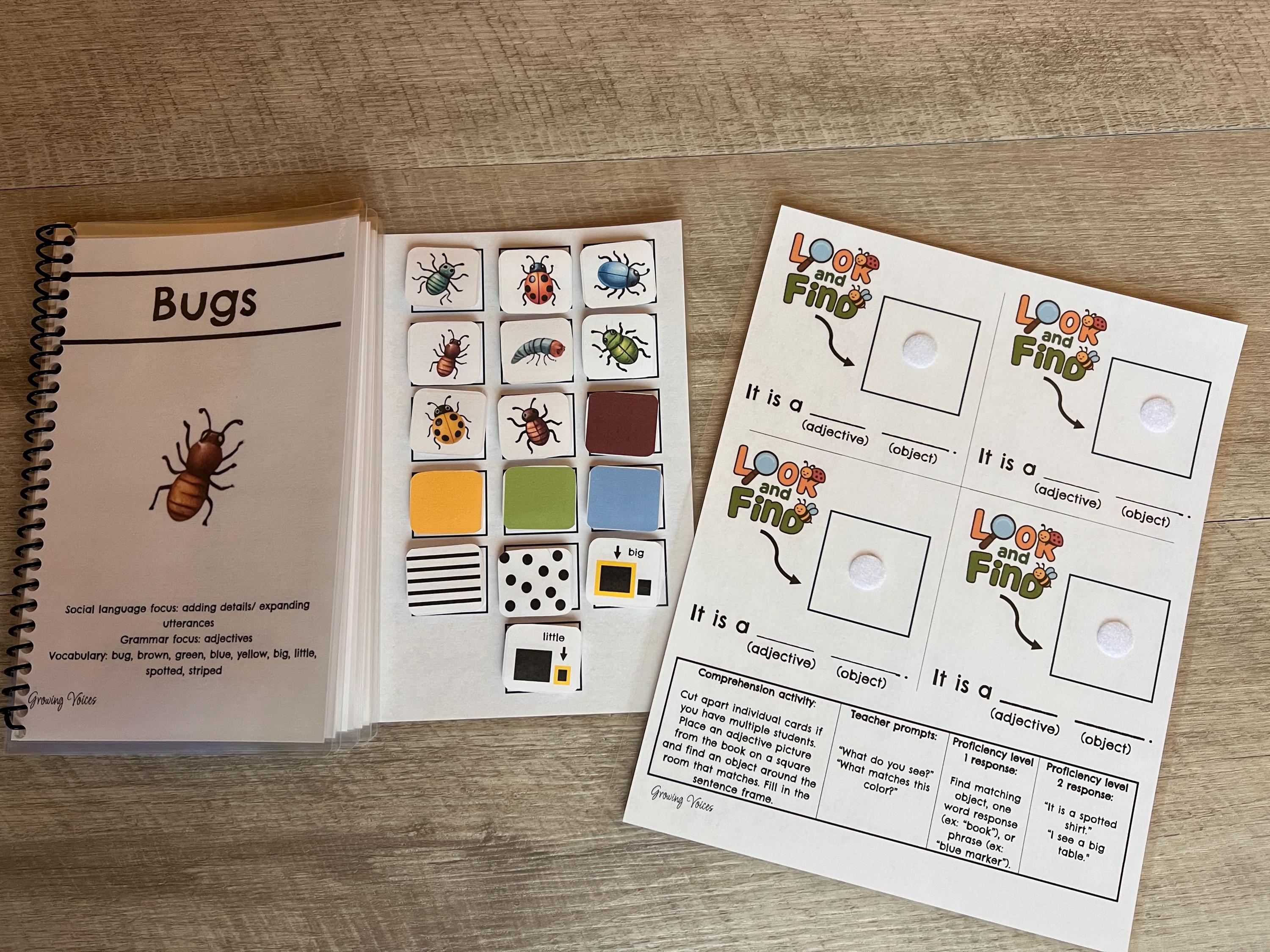 Bugs Pdf--adapted Book for EL Newcomers, SPED, Speech and Homeschool ...