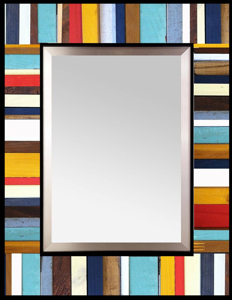 Colorful Reclaimed Wood Mirror cape Cod Etsy