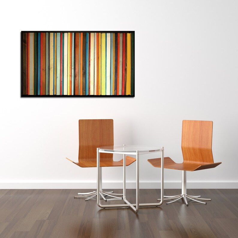 Fiesta Colorful Modern Wood Wall Painting Reclaimed Wood | Etsy