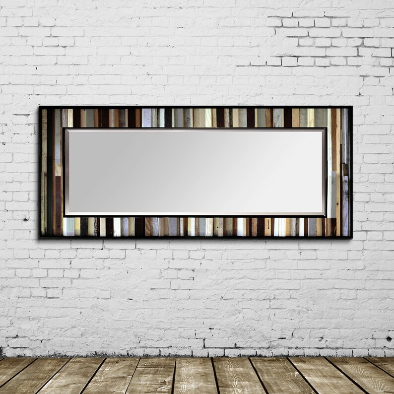 Reclaimed Wood Mirror 70x25 Wood Leaner Mirror Wood Floor Etsy