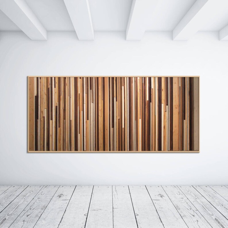 Modern Reclaimed Wood Wall Art Sculpture in Browns Tan Cream Etsy
