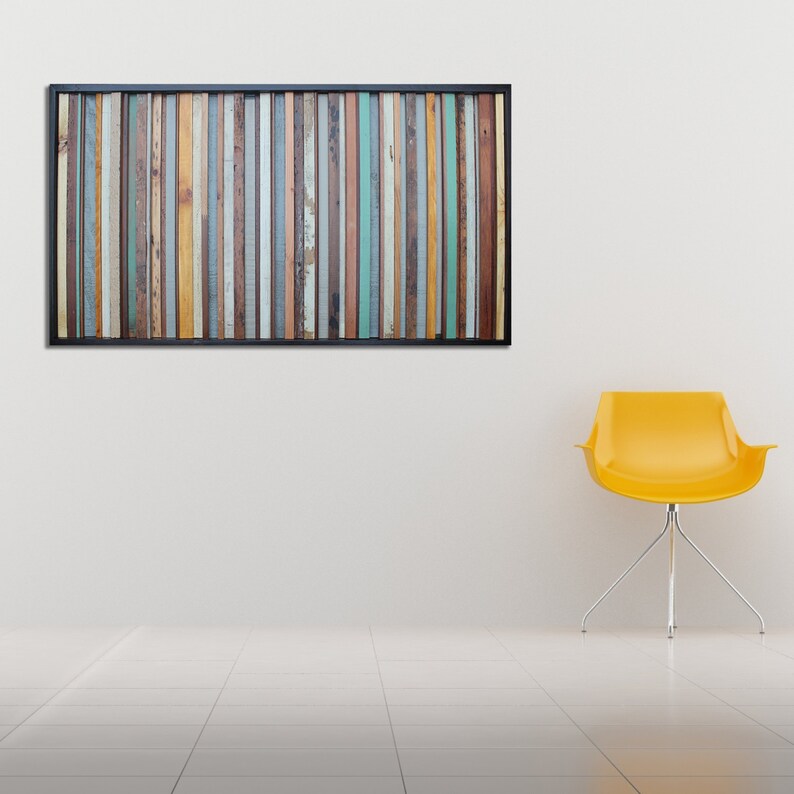 Savannah Reclaimed Wood Art in Blues Tans and Browns Etsy