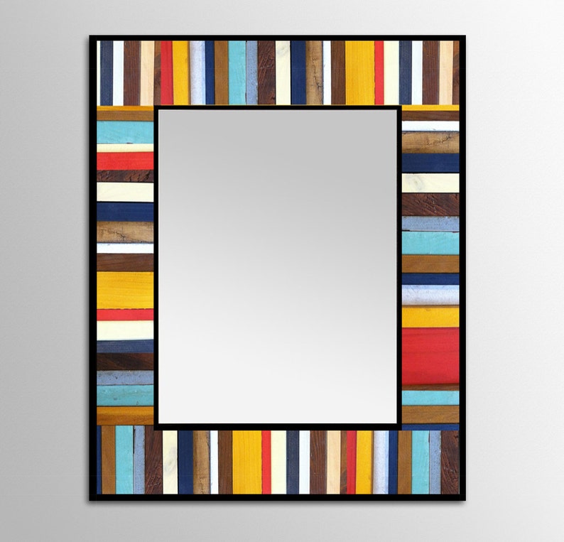 Colorful Reclaimed Wood Mirror cape Cod Etsy