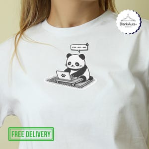 Koszulka Control Alt Nap Panda, zabawna koszulka programisty, koszulka z pandą na laptopa, koszulka programisty, zabawny prezent dla programisty do pracy zdalnej