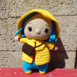 Handmade Coraline doll, crocheted Coraline, Crocheted Halloween doll, handmade Halloween doll, Halloween decoration, Halloween stuffie