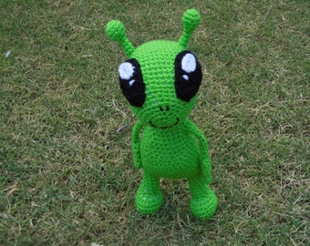 Crocheted Alien Stuffed Figure - Customizable Colors, 14 Inch