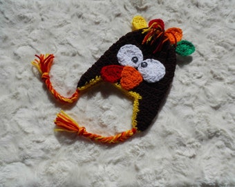 Ready to ship Turkey Beanie, baby turkey beanie, baby thanksgiving beanie, baby beanie, holiday novelty beanie, custom turkey beanie