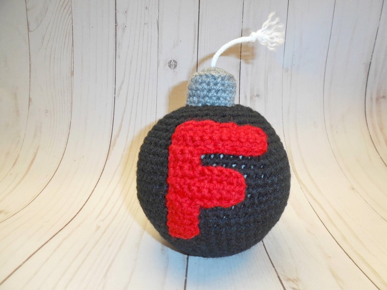 f bomb crocheted f bomb f bomb crochet gag gift profanity adult gift stuffed f bomb stress ball co worker gift f bomb 2020 image 2