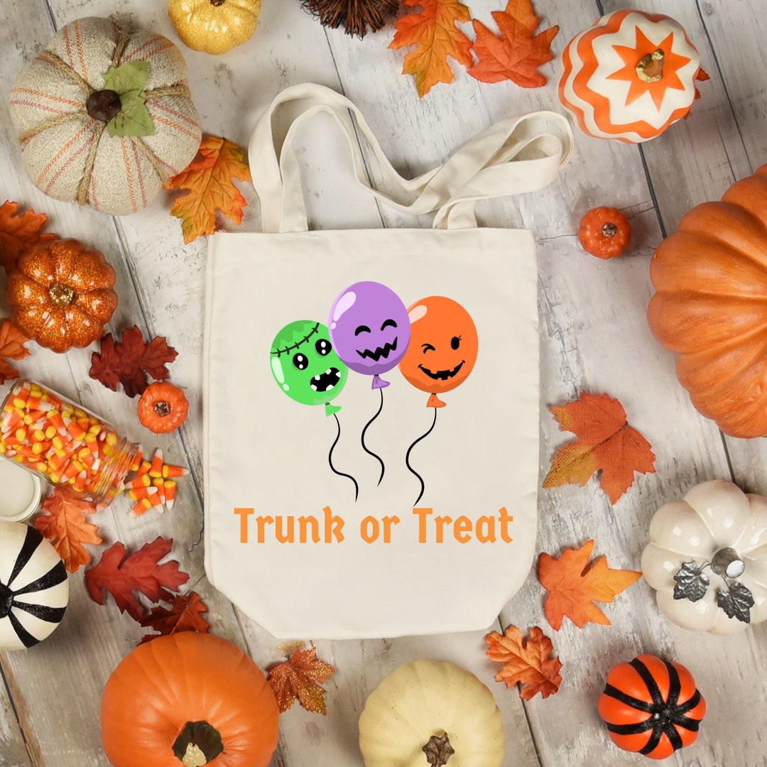 Halloween Tote Bag, Trick or Treat Bag, Halloween Bag, Trunk or Treat