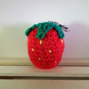 Strawberry EOS Lip Balm Keychain - EOS lip balm holder - lip balm keychain - strawberry keychain - strawberry lip balm holder - party favor