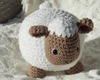 Stuffed crocheted sheep, baby shower gift, baby gift, baby present, nursery decor, handmade baby gift, crocheted baby shower gift