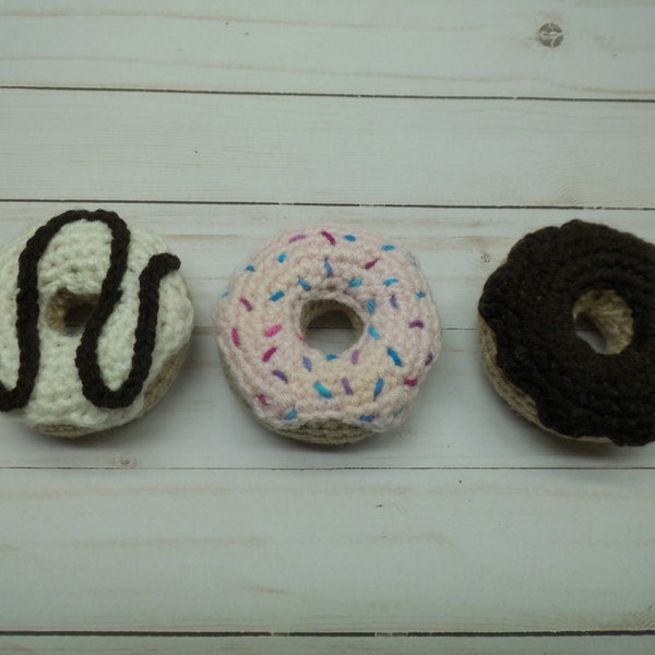 Crocheted Donuts - custom donuts - play food - montessori toys - stuffed donuts - stuffed food - knit donuts - knit food - newborn prop