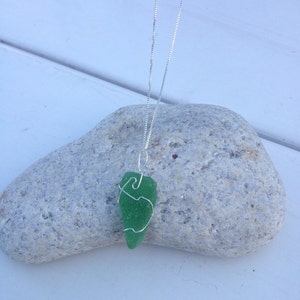 Ocean inspired Seaglass necklace Sterling boho