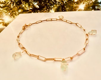 Seaglass charm necklace aqua charms  16" chain accessories seaglass charms handmade sustainable fashion trendy free ship