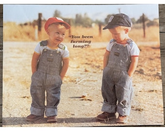 OshKosh Bgosh You Been Farming, 1983, affiche longue 14 x 18, décoration de chambre d'enfant
