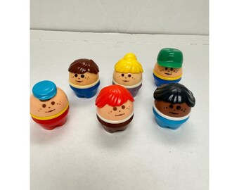 Figuras vintage de Fisher Price Little People, de los años 90, juego de 6 figuras de juguete.