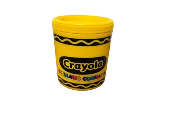 Crayola geïsoleerde container geel schroefdeksel Art Supply-opslag vintage