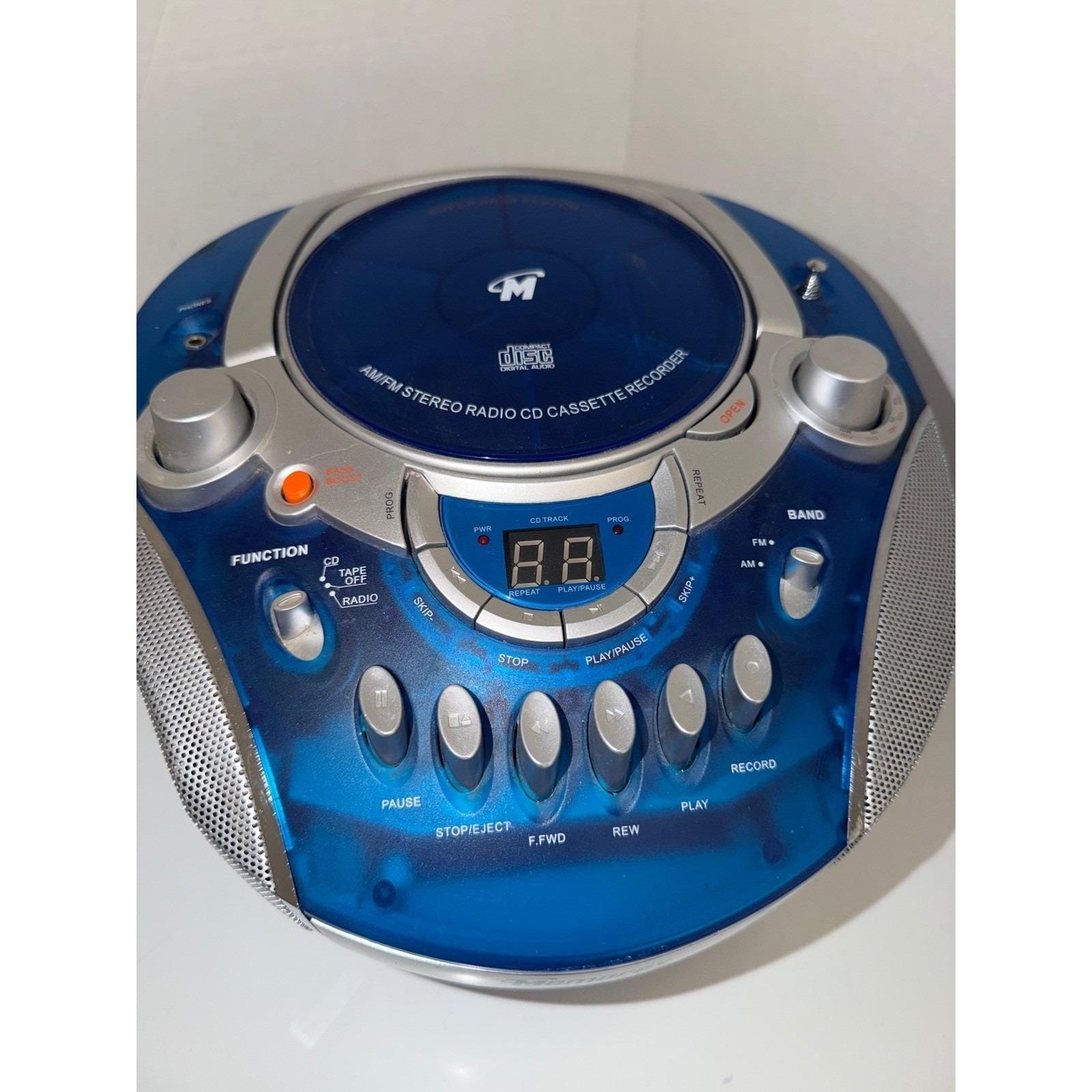 Memorex MP3134BLU Portable CD Cassette Player AM/FM Radio Boombox