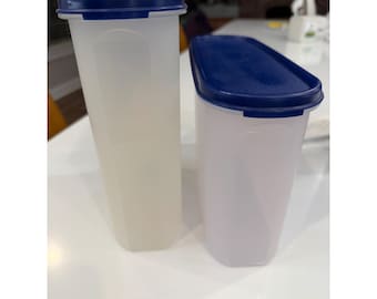 Tupperware Modular Mates Oval 3 och 4 Set Marinblå Sigill Genomskinlig Klar