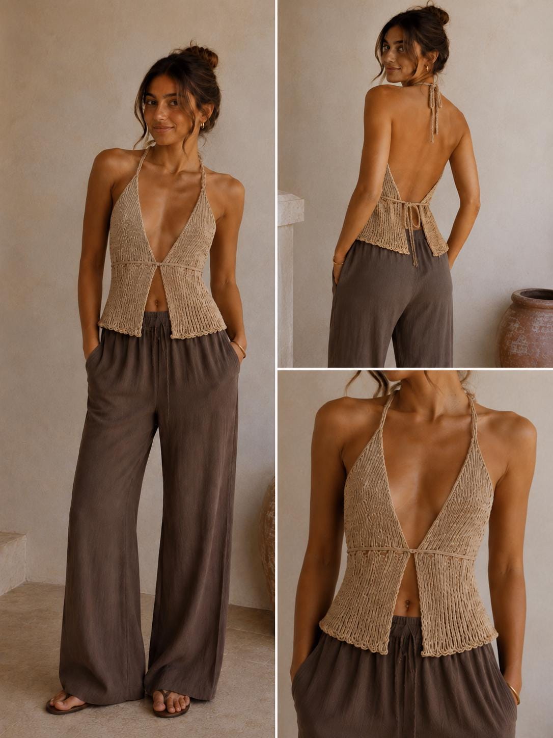 40 Crochet Halter Tops with Lace, Mesh, and Granny Squares 27 Backless Halter Top Crochet