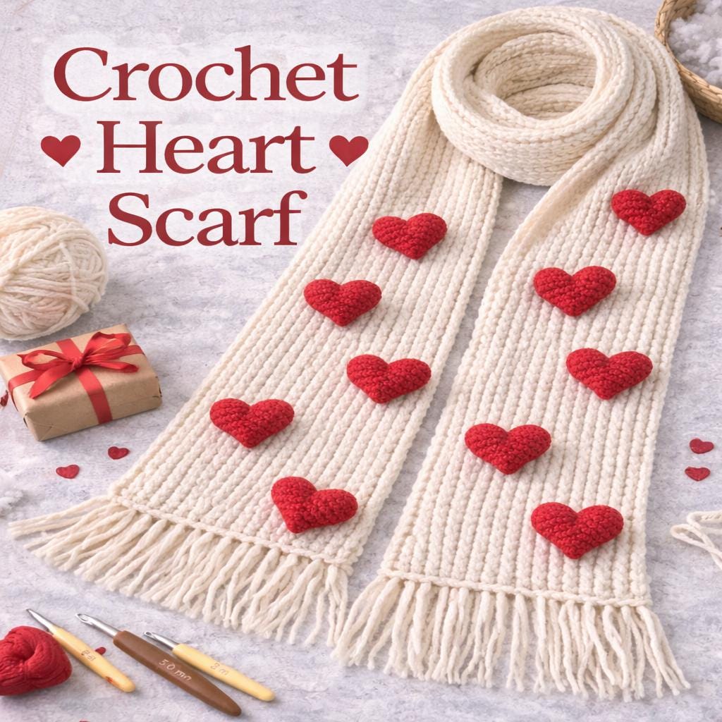 Crochet Heart Scarf Pattern