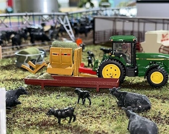 1/64 scale 20ft 3d printed steel moveable feed bunk (flush leg style)