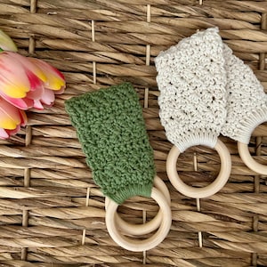 Modèle de porte-serviettes Suzette au crochet, anneau en bois, décoration de cuisine (PDF)