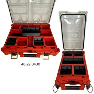 Milwaukee Packout Einsätze | Milwaukee Packout Bin Einsätze & Trenner | Packout Bins mit Teilern | Stapelbare Behälter | 48-22-8435 | 48-22-8430