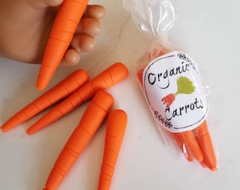Mini Polymer Clay Carrots 1:3 Scale for 14-18 inch dolls BJD doll plush