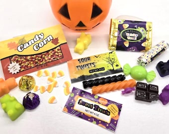 Mini Halloween Candy 1:4 Scale Bucket for 14-18 inch dolls BJD doll food fall dollhouse 11 inch fashion accessories Autumn diorama