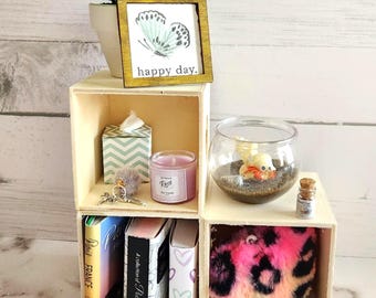 Mini Dorm Bookshelf 1:4 Scale Room decor for 14-18 inch dolls BJD doll furniture 11 inch fashion doll dollhouse diorama