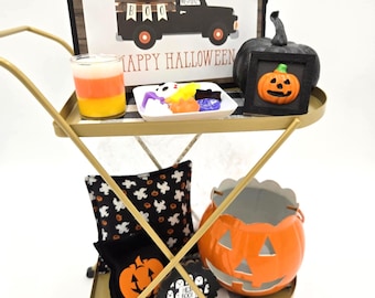 Mini Halloween Decorations 1:3 Scale Bar Cart for 14-18 inch dolls BJD doll dollhouse fall diorama miniature doll scene