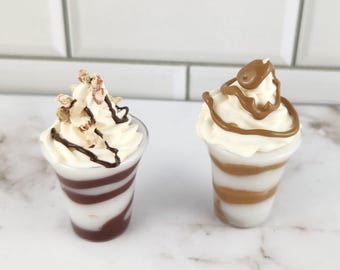 1:3 Scale Ice Cream Caramel or Hot Fudge Sundaes for 14-18 inch dolls, BJD Dolls, Plush, dollhouse food