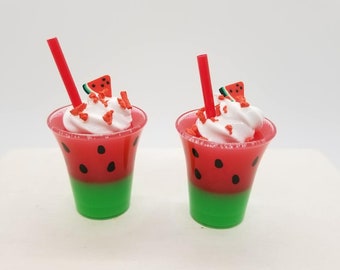 1:3 scale Watermelon Drink/Smoothie for 18 inch doll, 14 inch doll, BJD Doll  (Ready to Ship)