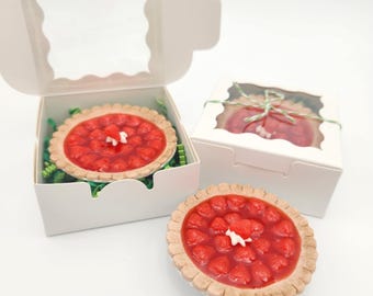 Miniature Strawberry Pie 1:3 Scale Doll Food 14-18 inch dolls Polymer Clay