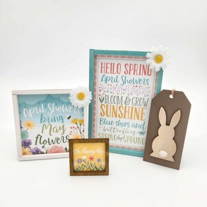 Mini Spring or Nature Pictures/Signs for 2 tier trays, mini decorations for dolls, dollhouses  (Ready to Ship)